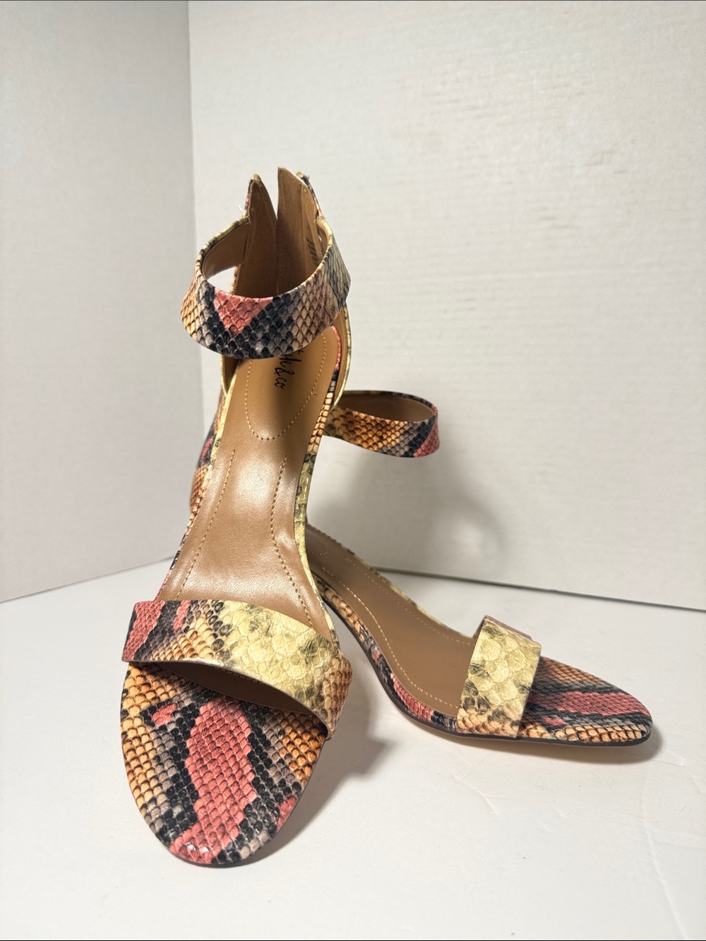 Style & Co. Multicolor Snake-Print Ankle-Strap Sandals